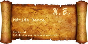 Máriás Bence névjegykártya